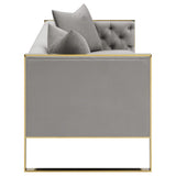 Conjunto de sofá capitoné Eastbrook de 2 piezas con tapizado de terciopelo gris