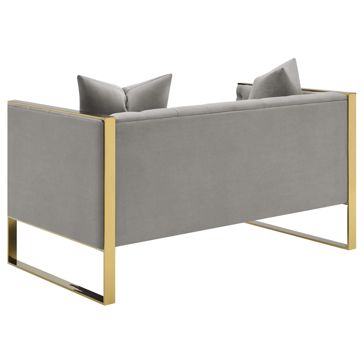 Conjunto de sofá capitoné Eastbrook de 2 piezas con tapizado de terciopelo gris