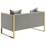 Conjunto de sofá capitoné Eastbrook de 2 piezas con tapizado de terciopelo gris
