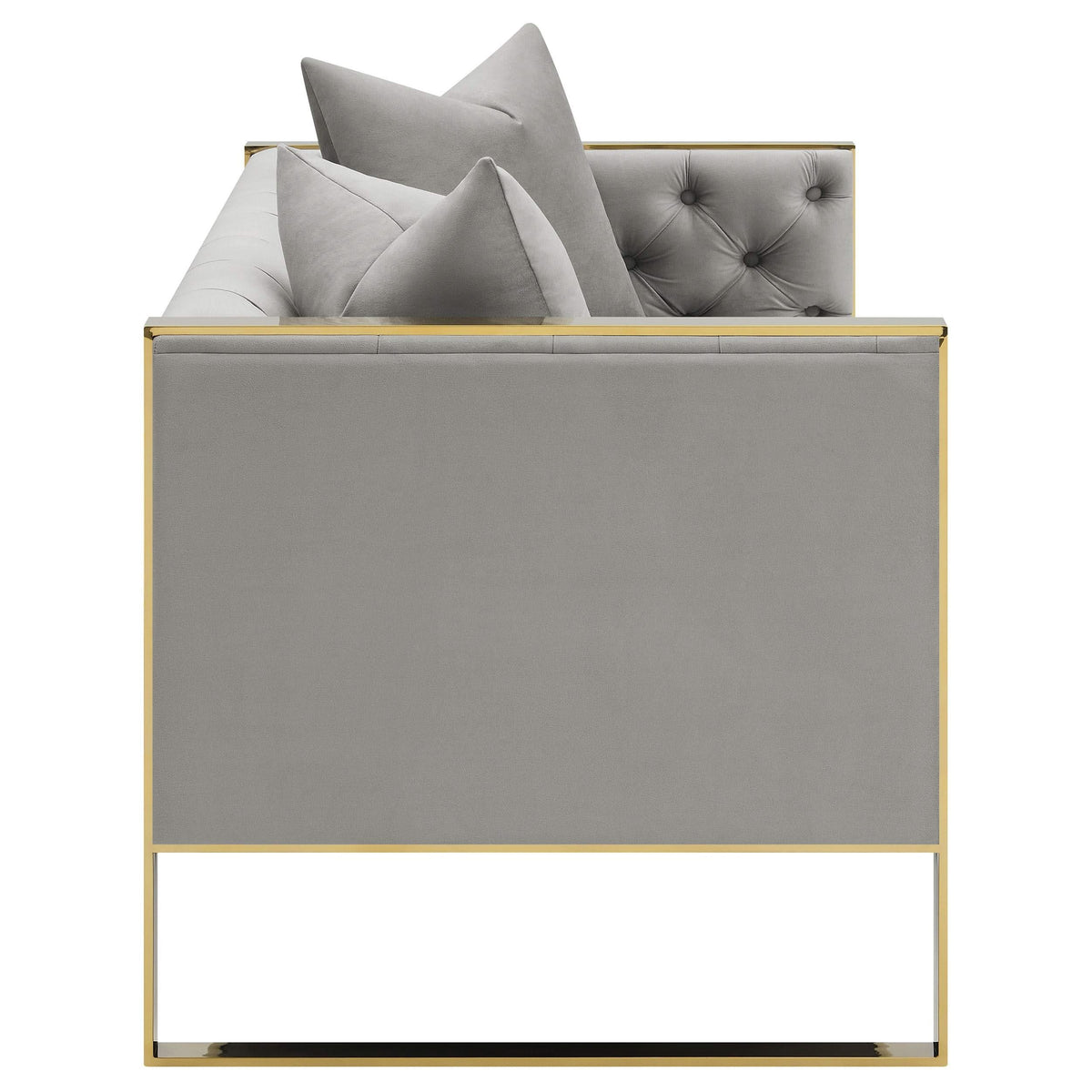 Conjunto de sofá capitoné Eastbrook de 2 piezas con tapizado de terciopelo gris