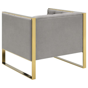 Eastbrook Velvet Upholstered Tufted Accent Chair Grey