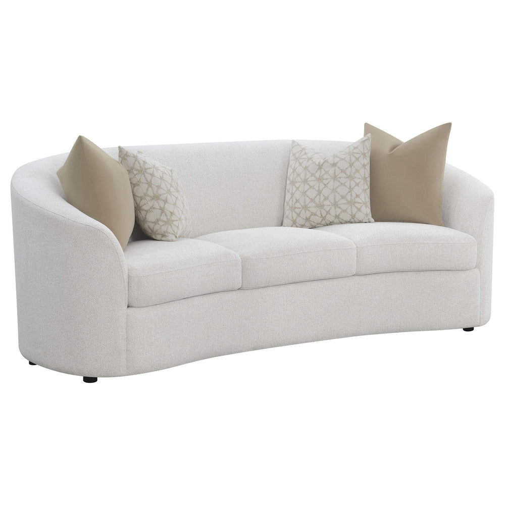Juego de sofá Rainn de 2 piezas con brazos inclinados tapizado en bouclé color Latte