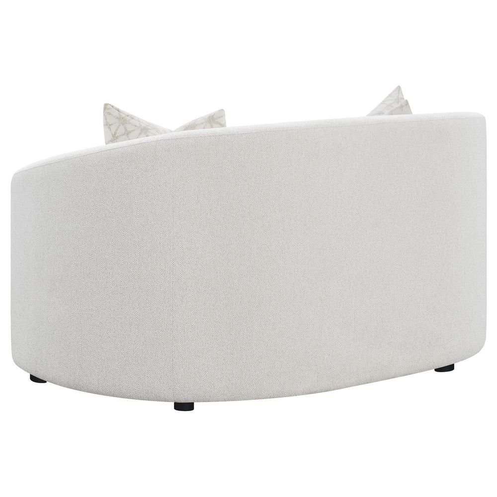 Juego de sofá Rainn de 2 piezas con brazos inclinados tapizado en bouclé color Latte