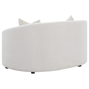Juego de sofá Rainn de 2 piezas con brazos inclinados tapizado en bouclé color Latte