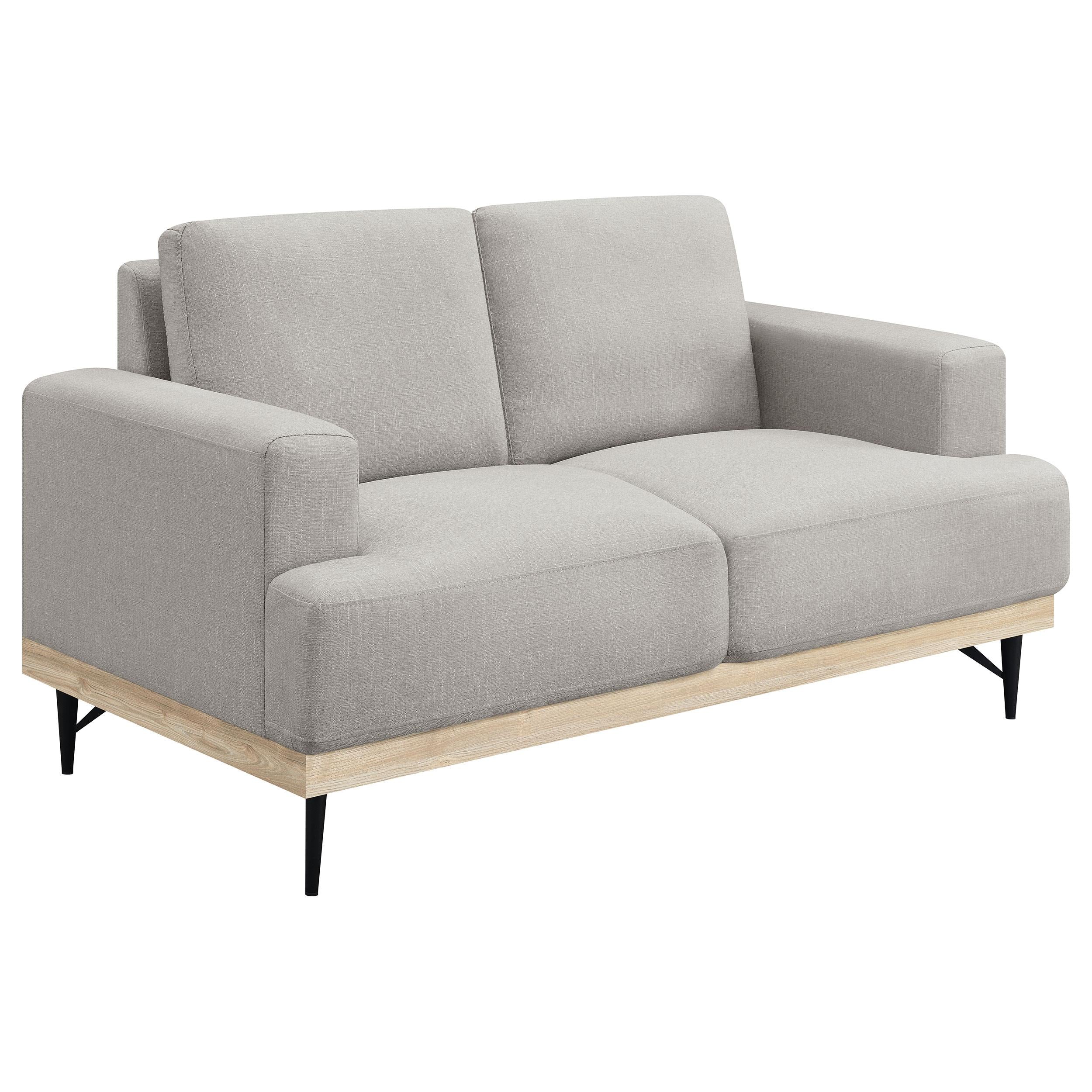 Kester Upholstered Track Arm Loveseat Beige