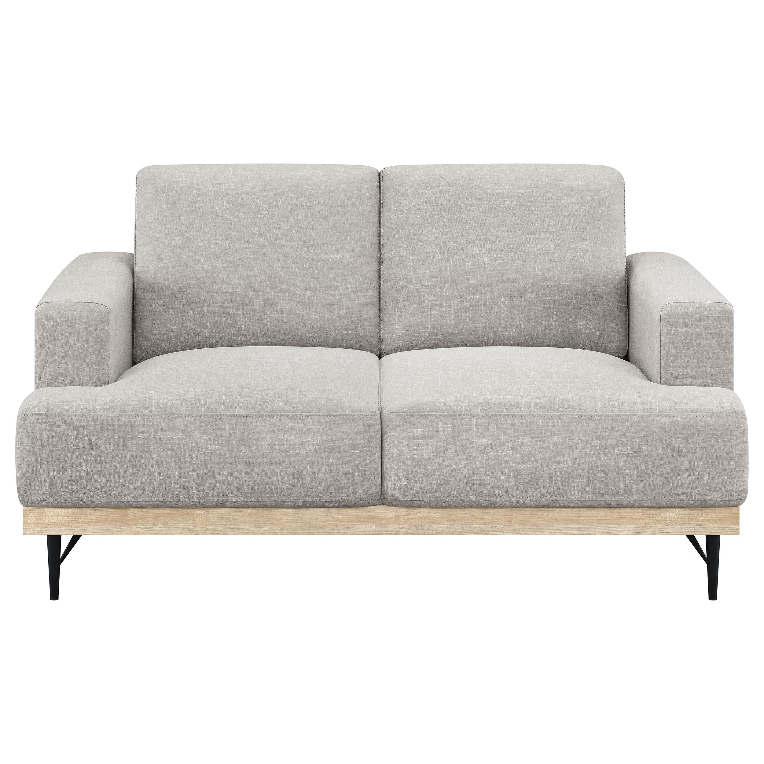 Kester Upholstered Track Arm Loveseat Beige
