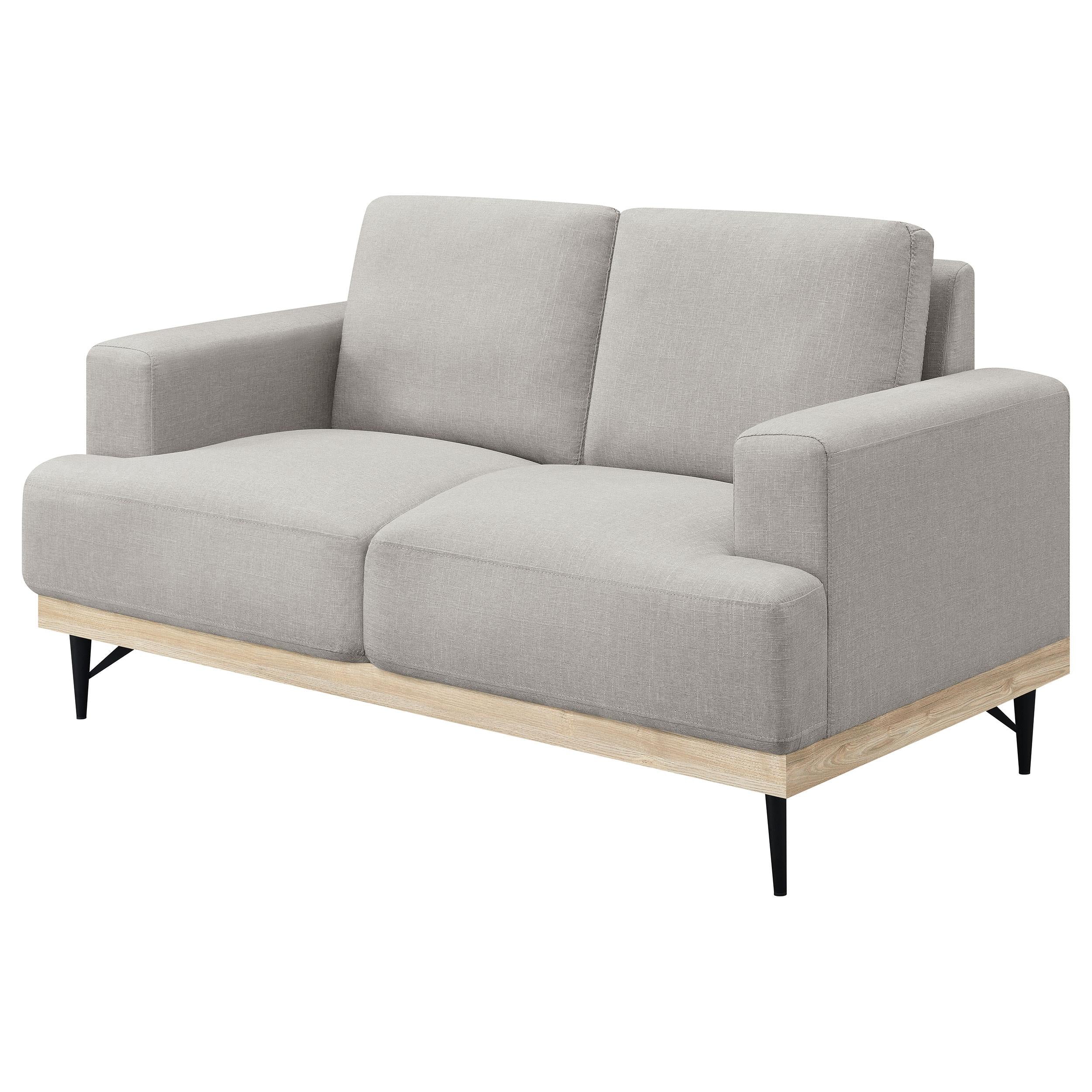 Kester Upholstered Track Arm Loveseat Beige