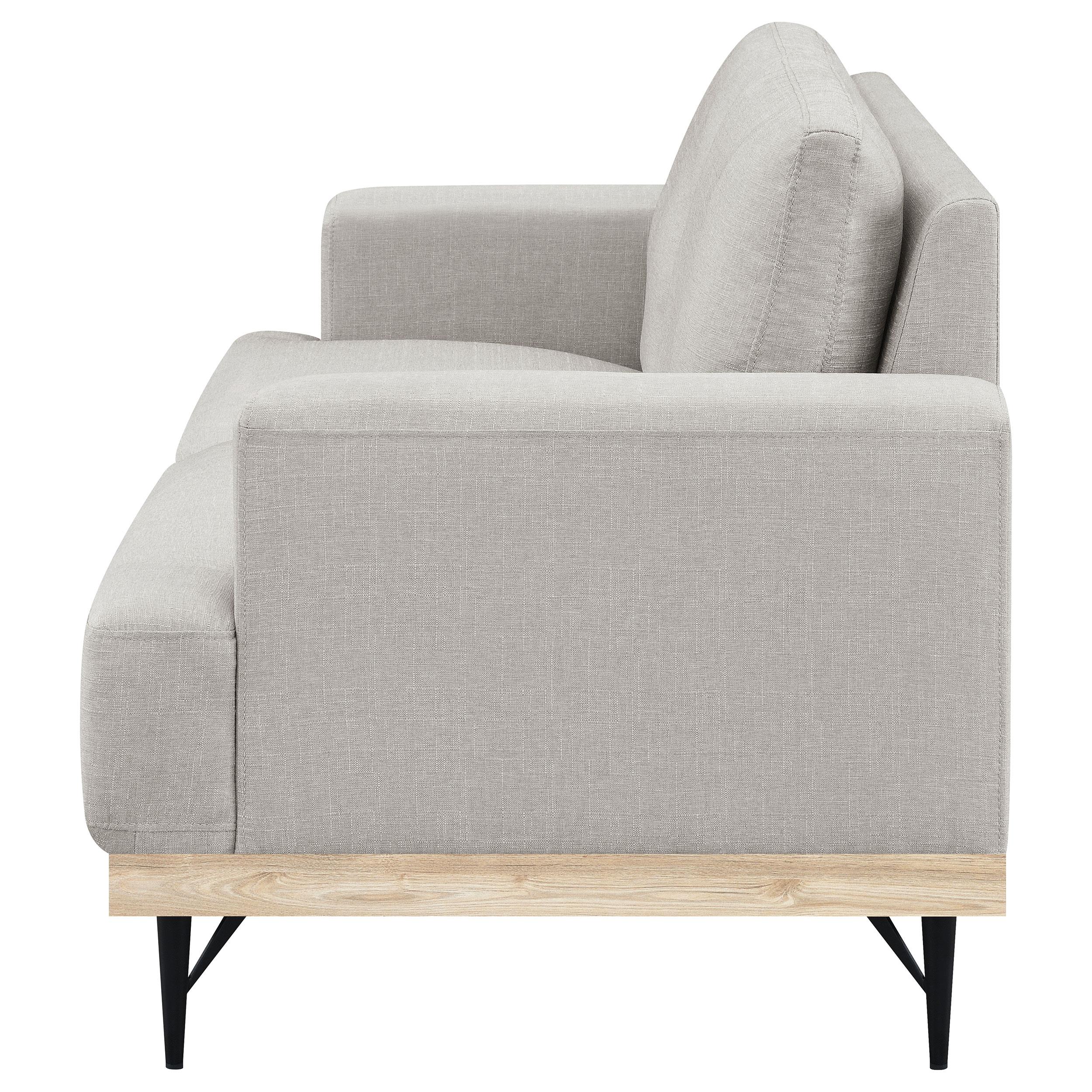 Kester Upholstered Track Arm Loveseat Beige