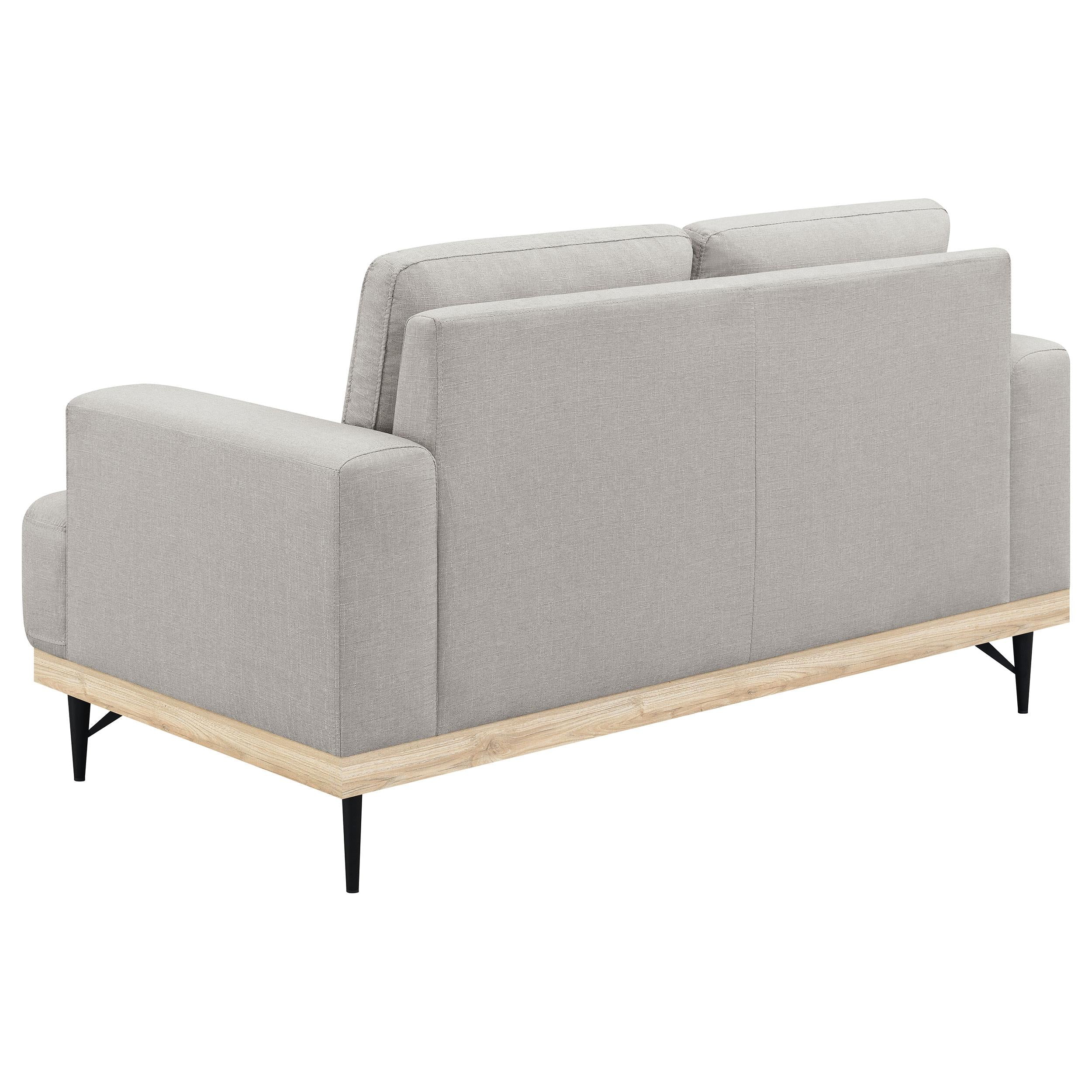 Kester Upholstered Track Arm Loveseat Beige