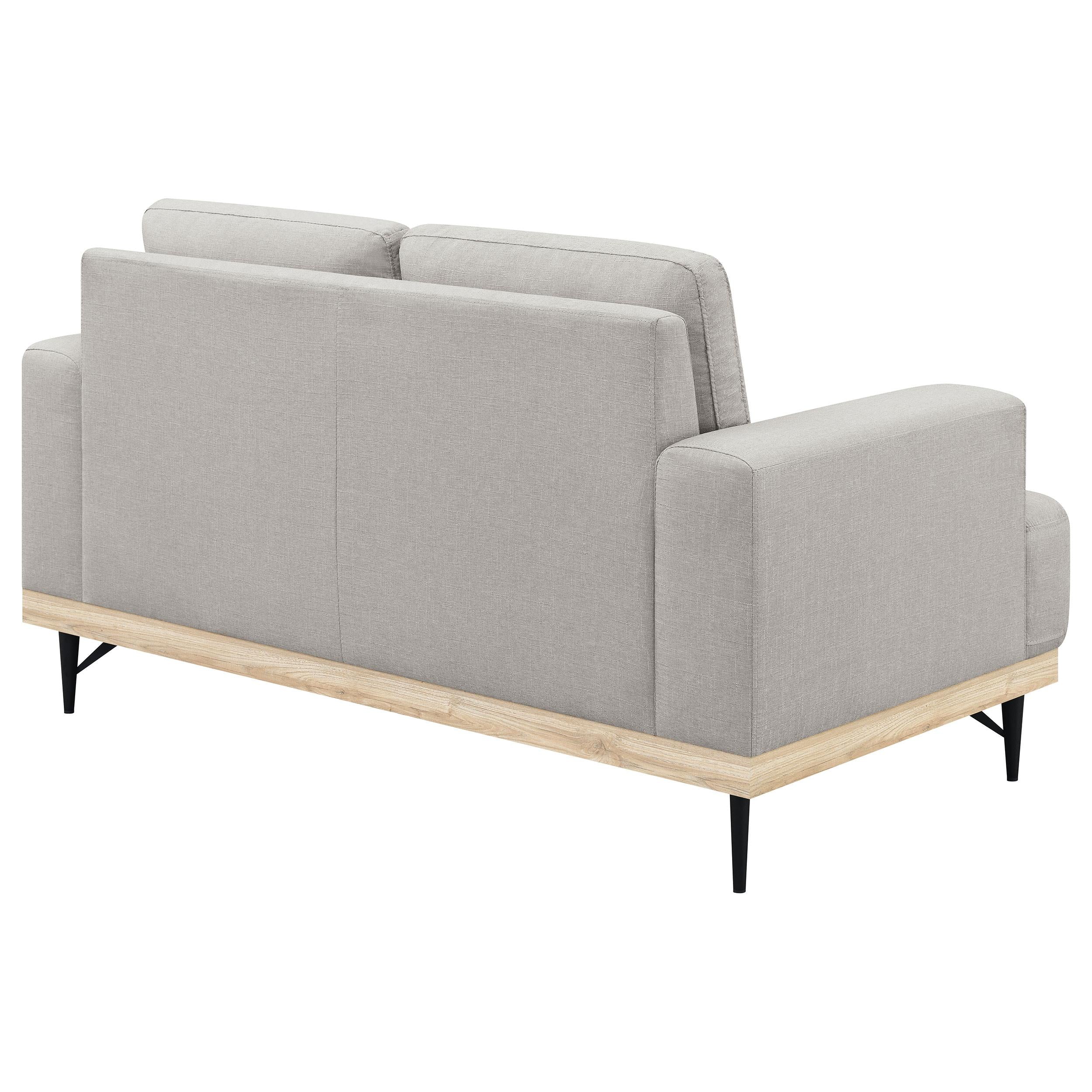 Kester Upholstered Track Arm Loveseat Beige