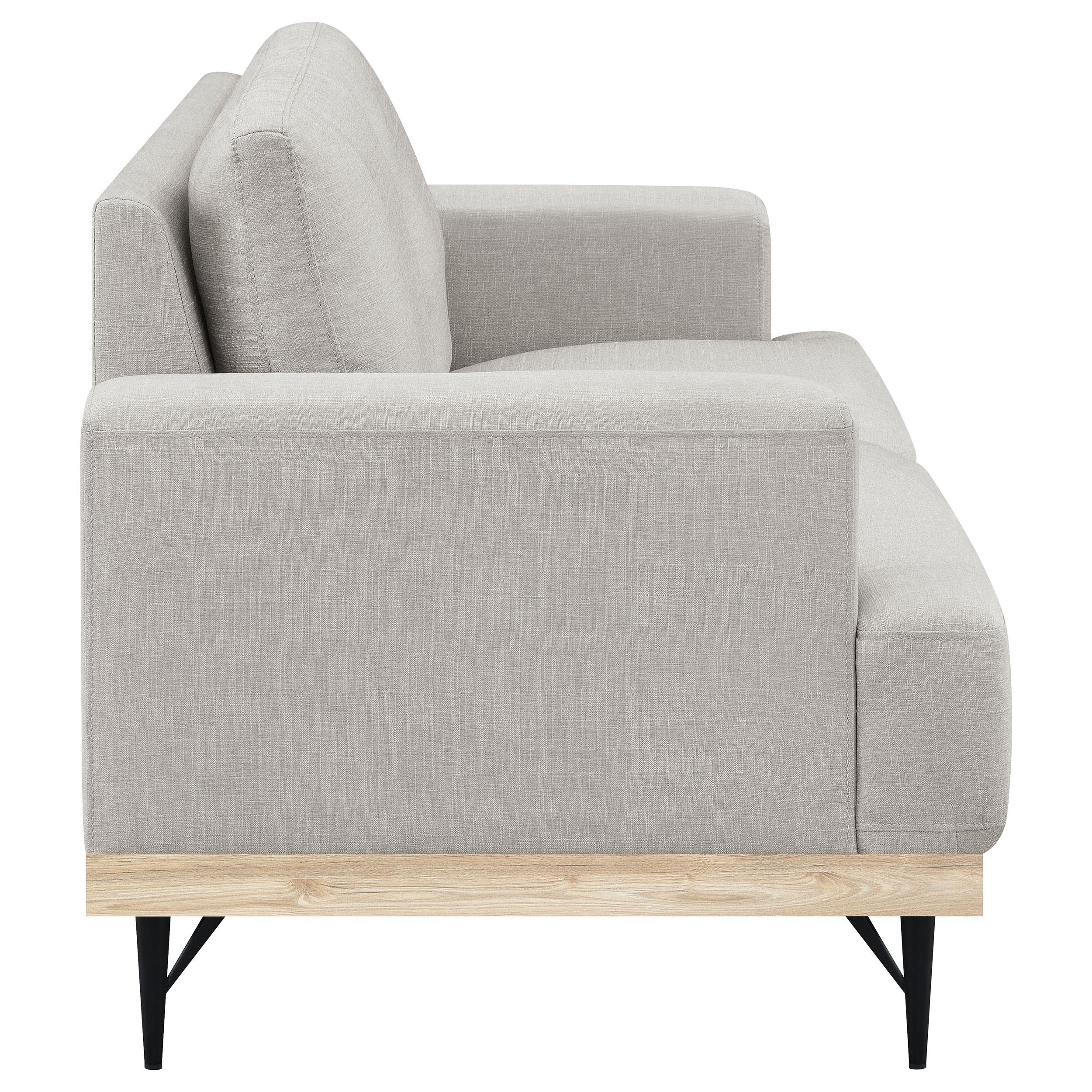 Kester Upholstered Track Arm Loveseat Beige
