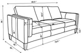 Locke Upholstered Track Arms Sofa Vintage Brown