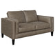 Loveseat tapizado con brazos de riel Locke, marrón vintage