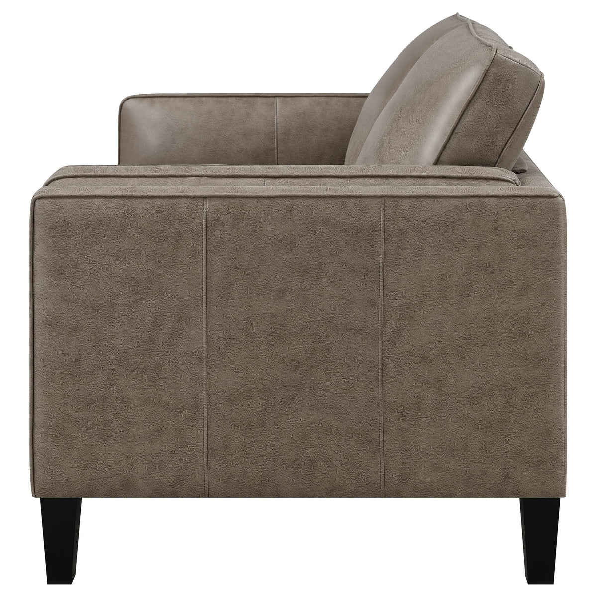 Loveseat tapizado con brazos de riel Locke, marrón vintage