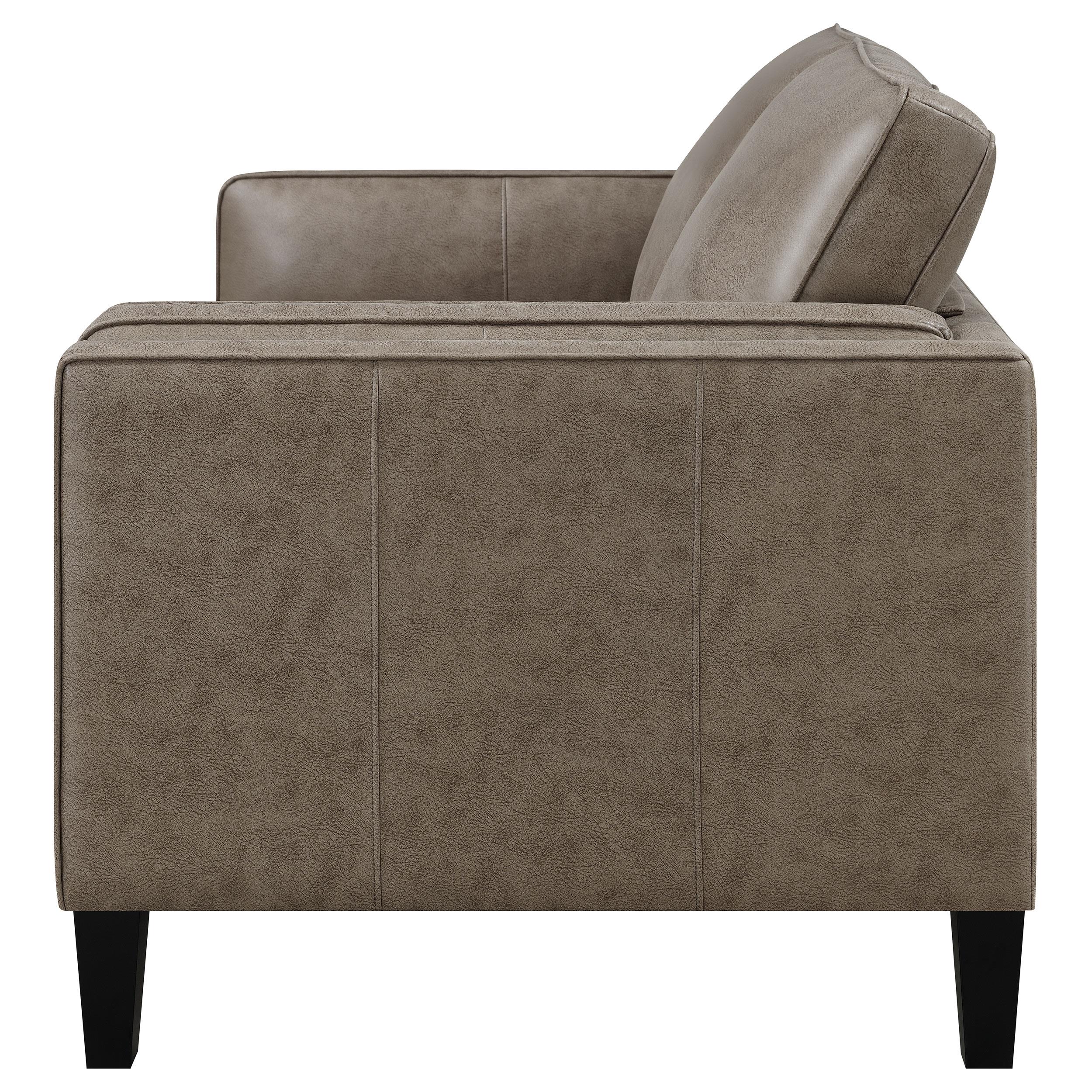 Locke Upholstered Track Arm Loveseat Vintage Brown