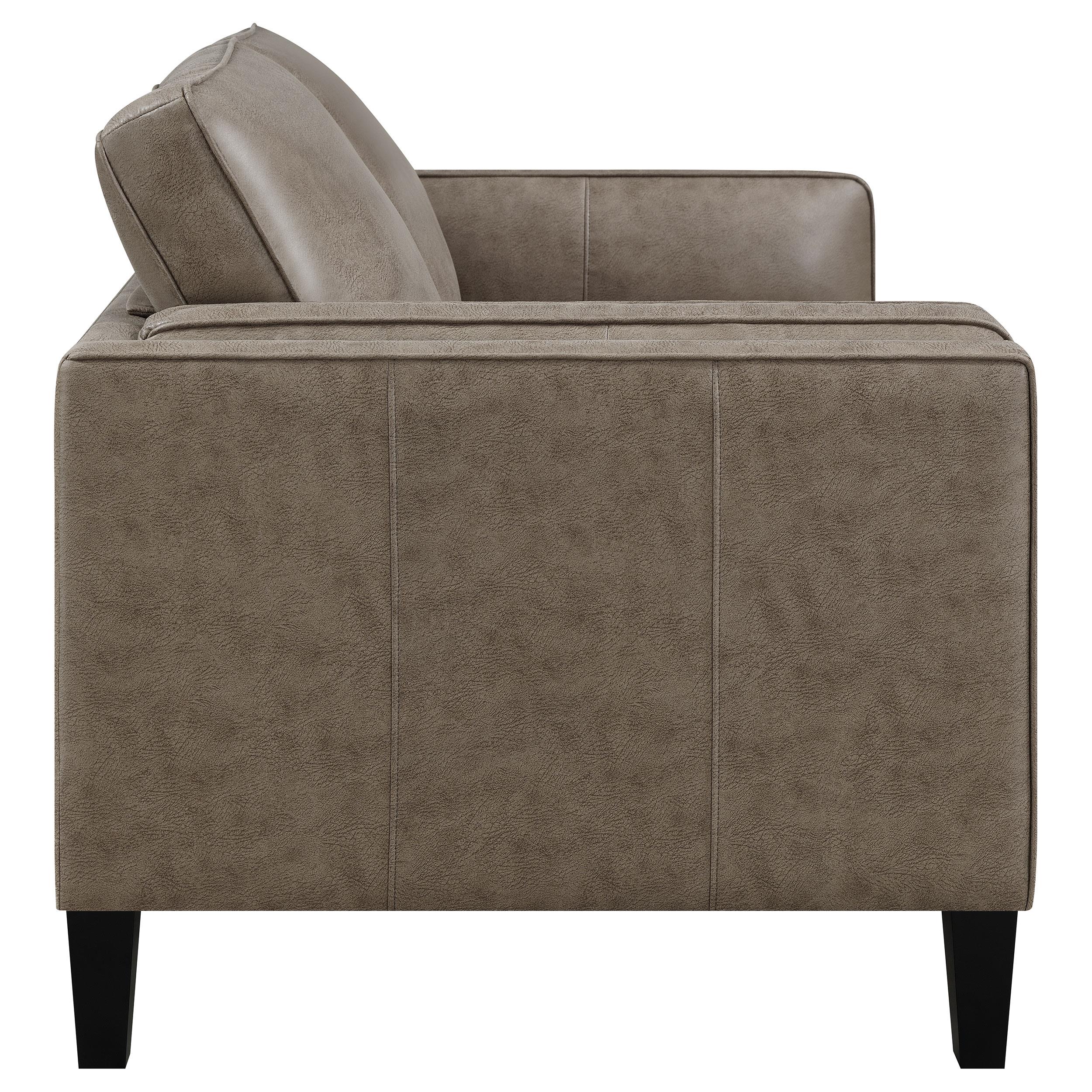 Locke Upholstered Track Arm Loveseat Vintage Brown