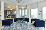 Chalet Upholstered Tuxedo Arm Tufted Loveseat Blue