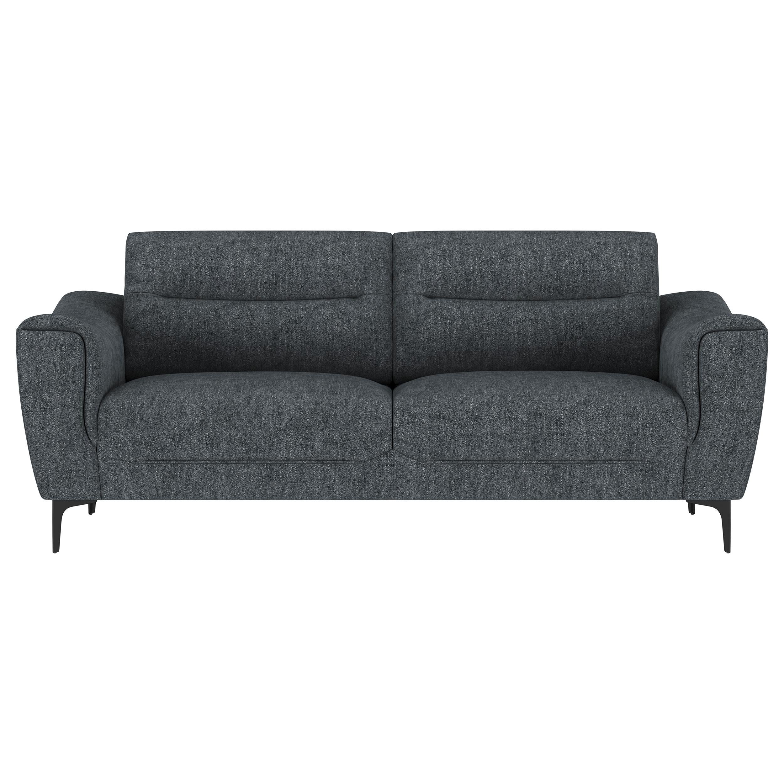 Nolan 2-piece Upholstered Sofa Set Charcoal