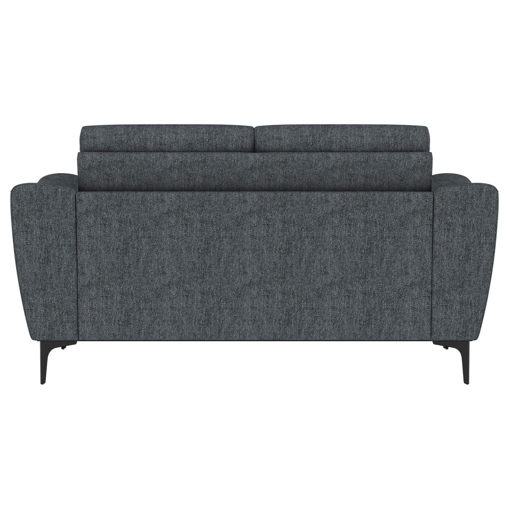 Loveseat Nolan con brazos inclinados y tapizado en color carbón