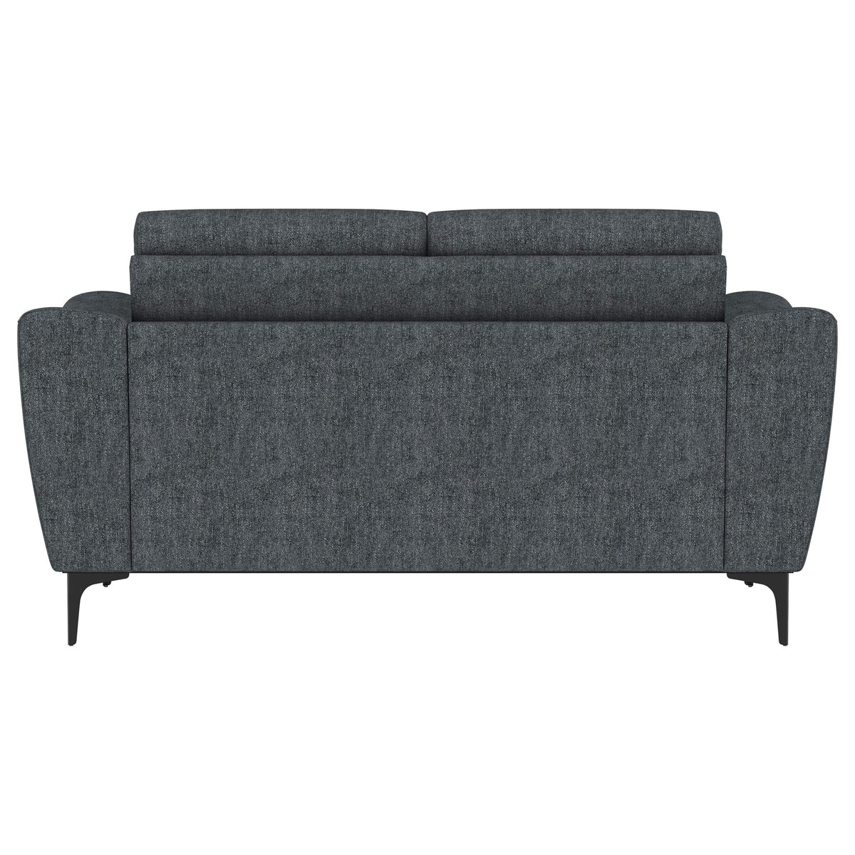 Loveseat Nolan con brazos inclinados y tapizado en color carbón