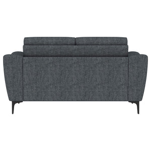 Loveseat Nolan con brazos inclinados y tapizado en color carbón