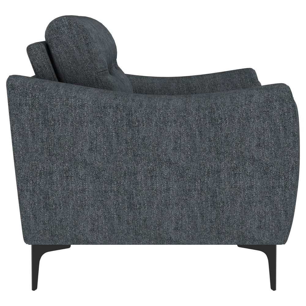 Loveseat Nolan con brazos inclinados y tapizado en color carbón
