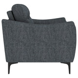 Loveseat Nolan con brazos inclinados y tapizado en color carbón