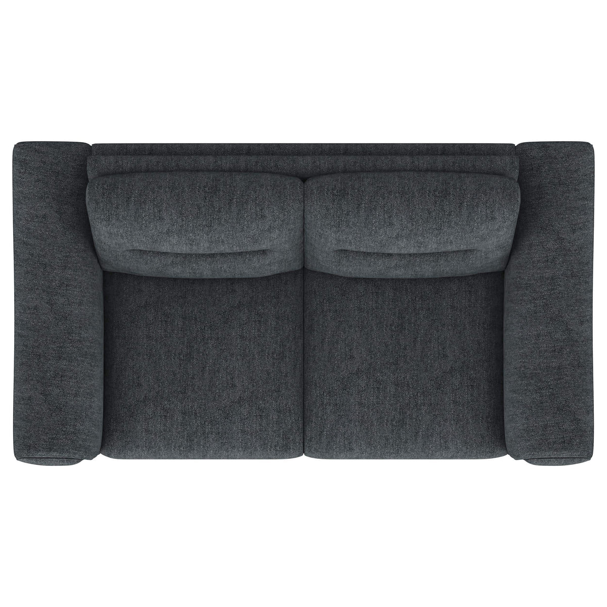 Loveseat Nolan con brazos inclinados y tapizado en color carbón
