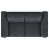 Loveseat Nolan con brazos inclinados y tapizado en color carbón