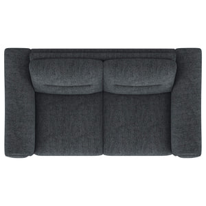 Loveseat Nolan con brazos inclinados y tapizado en color carbón