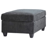 Otomana rectangular tapizada Mccord gris oscuro