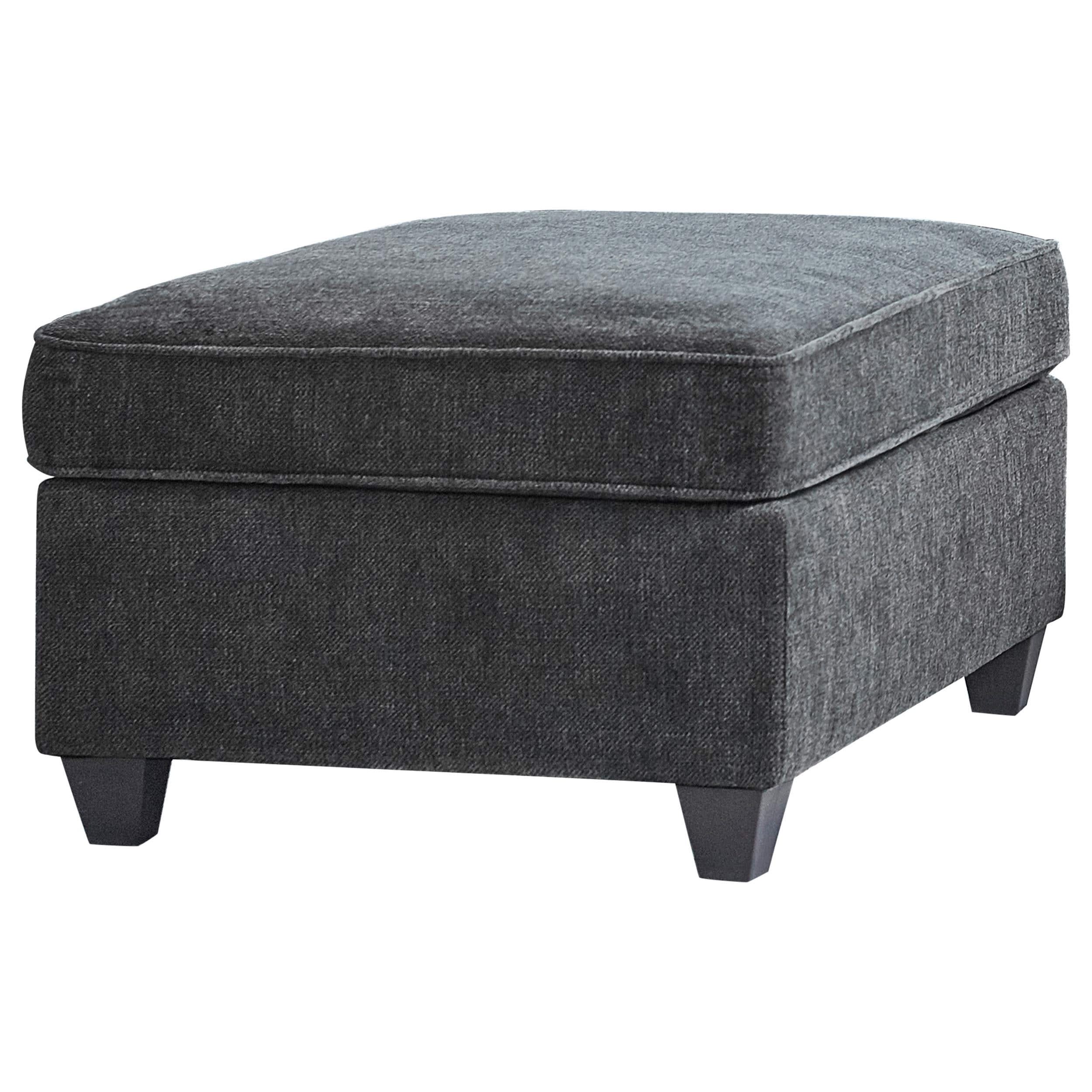 Otomana rectangular tapizada Mccord gris oscuro