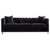 Conjunto de sofá tapizado de 2 piezas Delilah con brazos tipo esmoquin, color negro