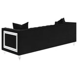 Conjunto de sofá tapizado de 2 piezas Delilah con brazos tipo esmoquin, color negro