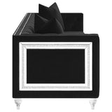 Conjunto de sofá tapizado de 2 piezas Delilah con brazos tipo esmoquin, color negro