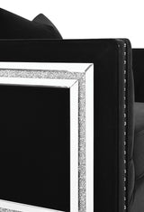 Conjunto de sofá tapizado de 2 piezas Delilah con brazos tipo esmoquin, color negro
