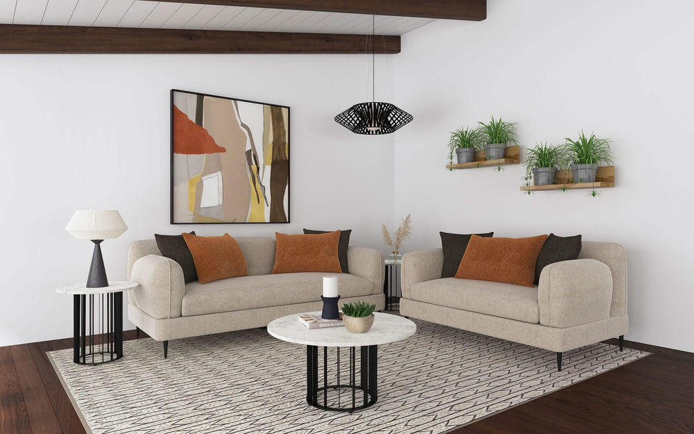 Conjunto de sofá tapizado de chenilla de 2 piezas Jade Latte