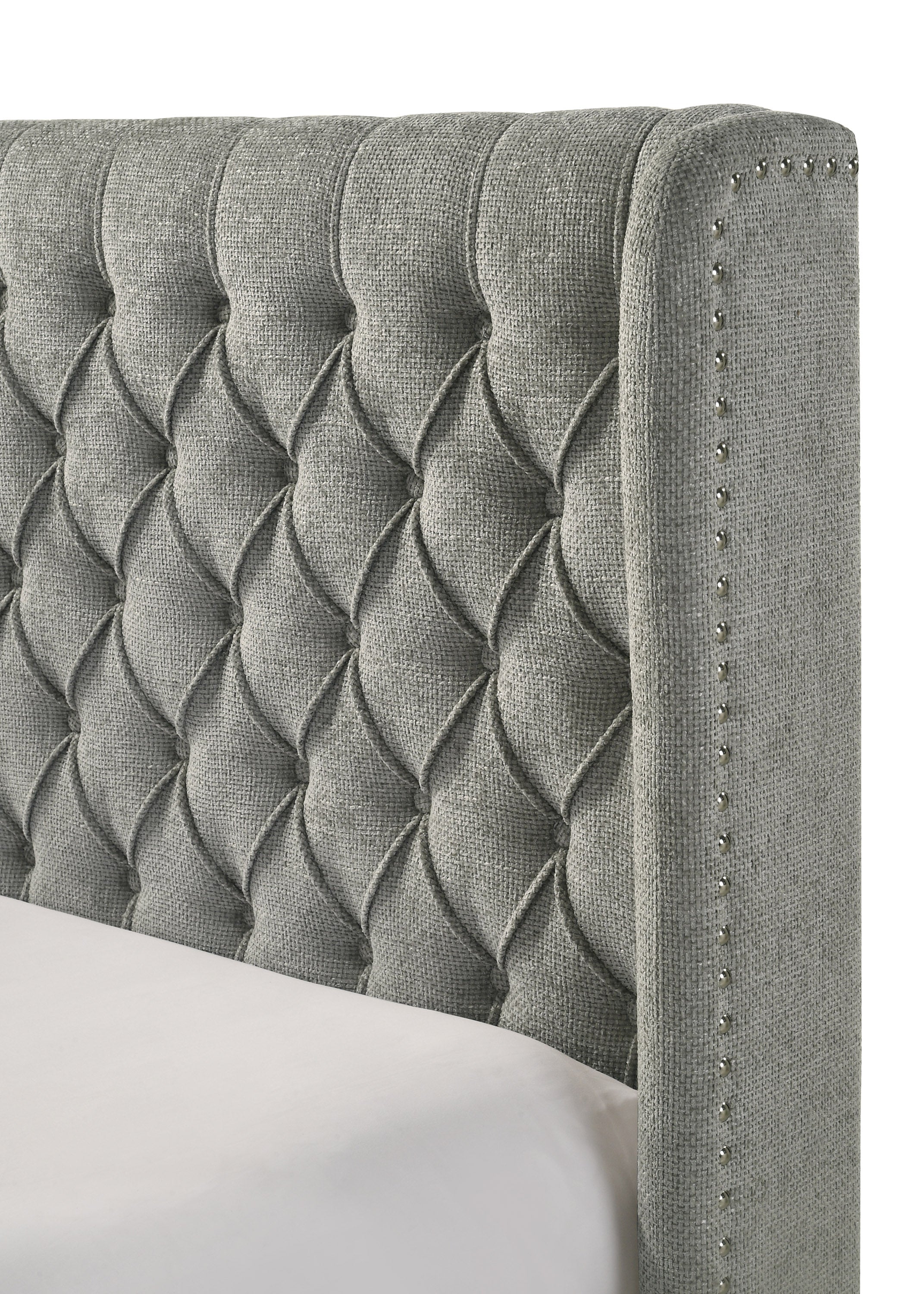 DAPHNE KING HEADBOARD L.GREY TWEED
