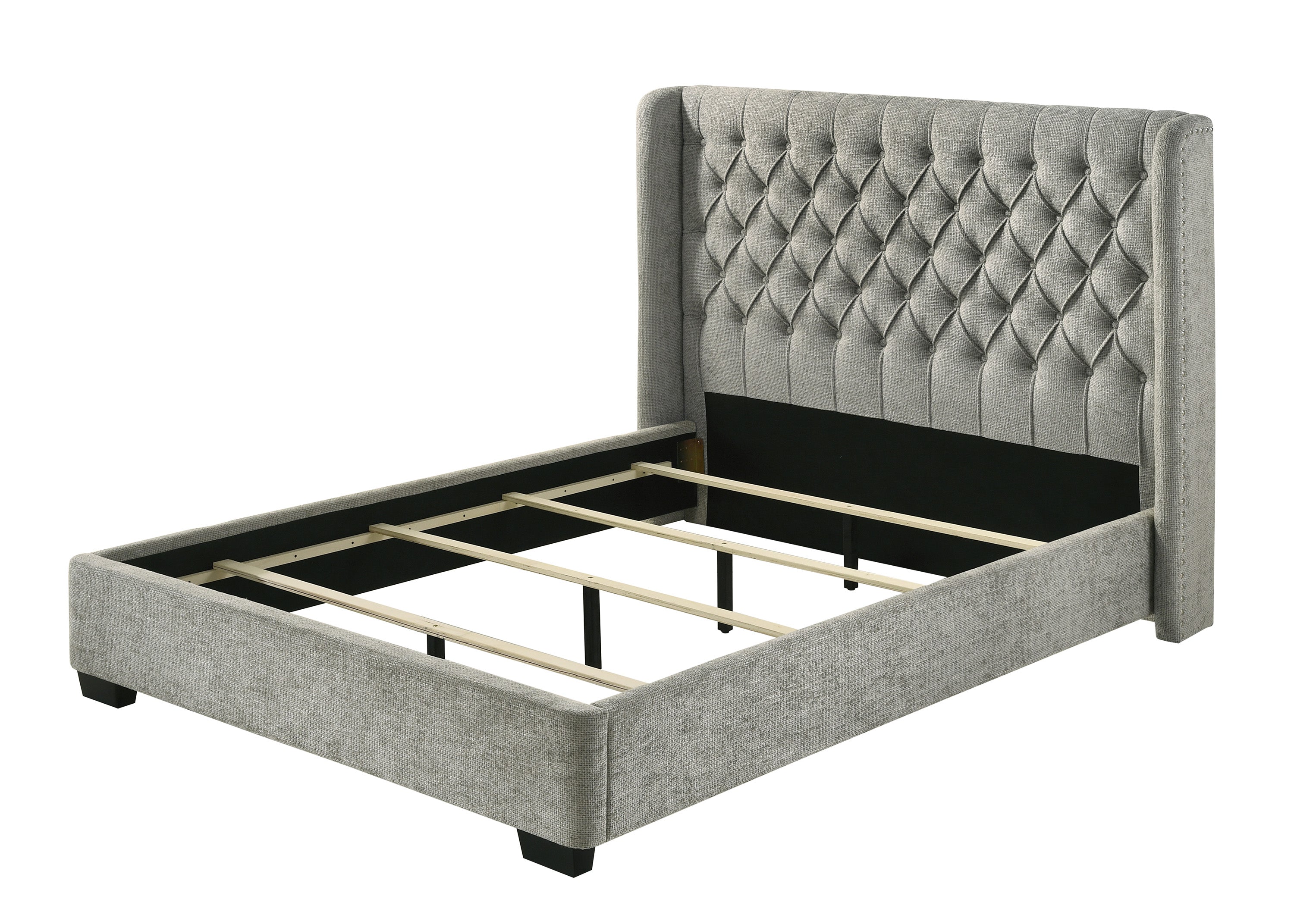 DAPHNE QUEEN FOOTBOARD L.GREY TWEED