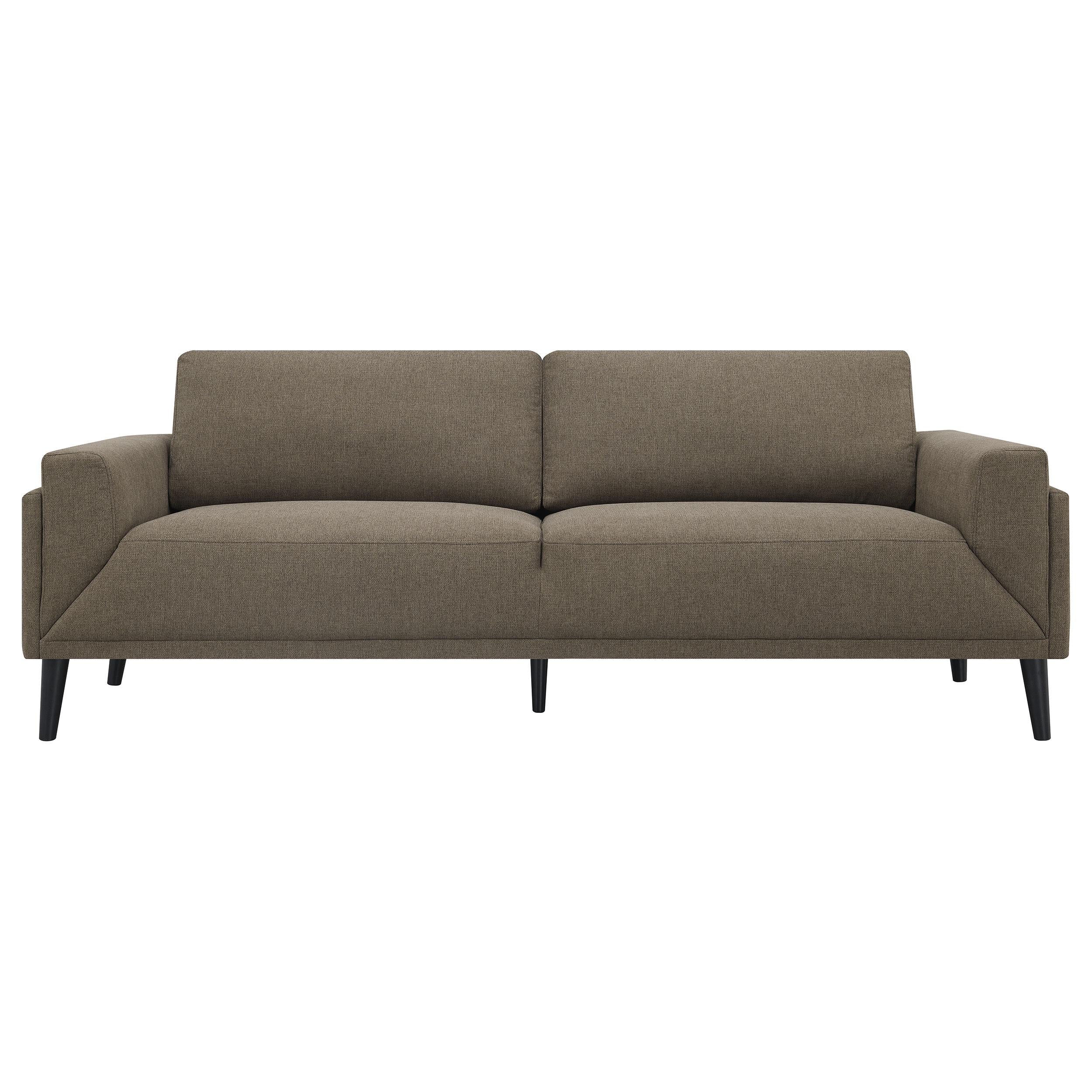 Rilynn 2-piece Upholstered Track Arm Sofa Set Brown