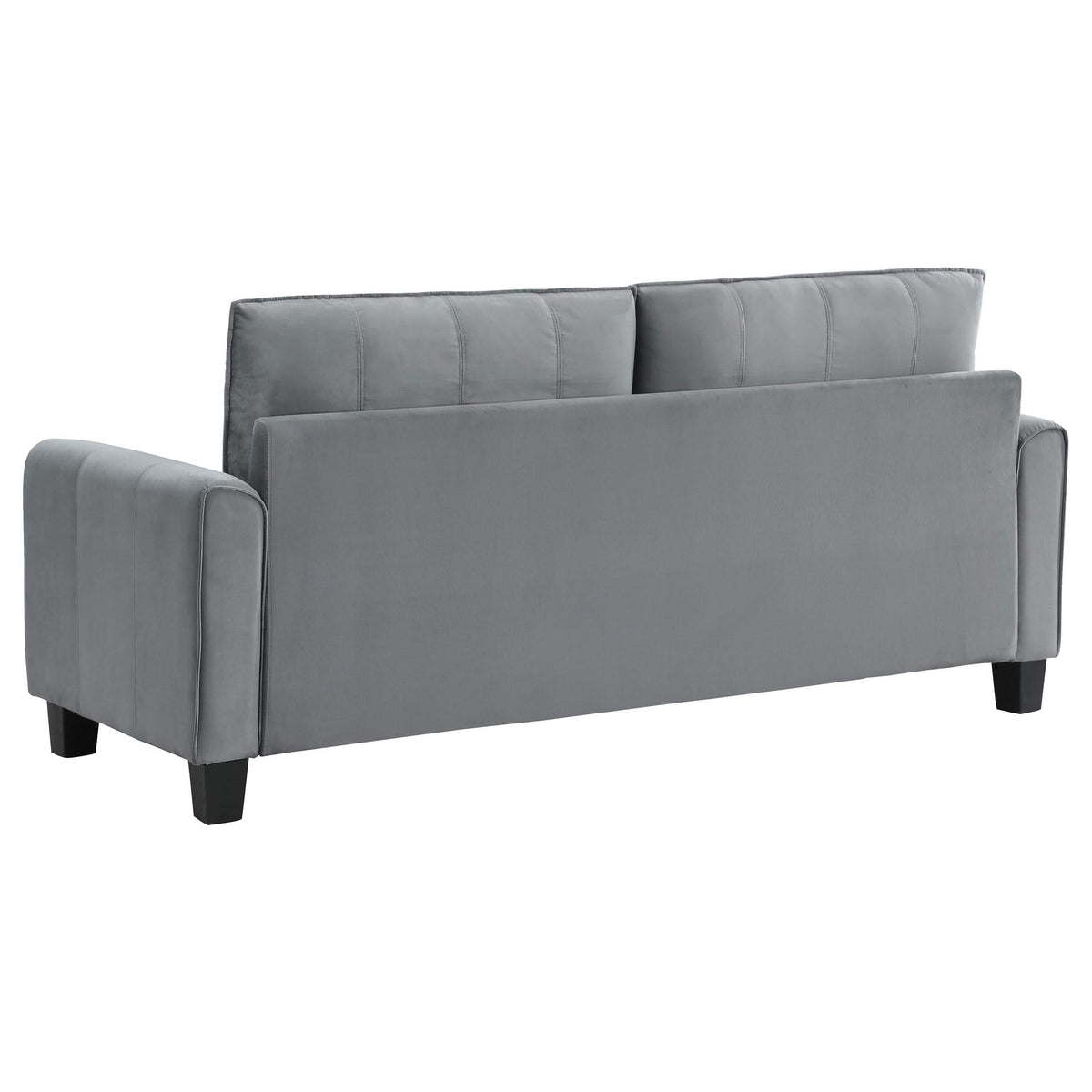 Sofá tapizado de dos piezas con brazos enrollados Davis, color gris