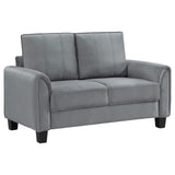 Sofá tapizado de dos piezas con brazos enrollados Davis, color gris