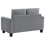 Sofá tapizado de dos piezas con brazos enrollados Davis, color gris