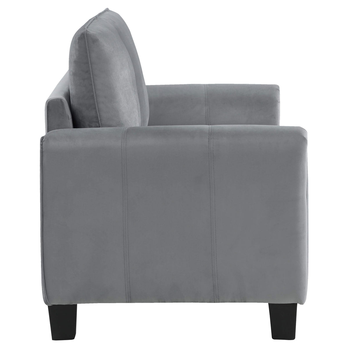 Sofá tapizado de dos piezas con brazos enrollados Davis, color gris