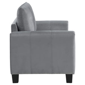 Sofá tapizado de dos piezas con brazos enrollados Davis, color gris