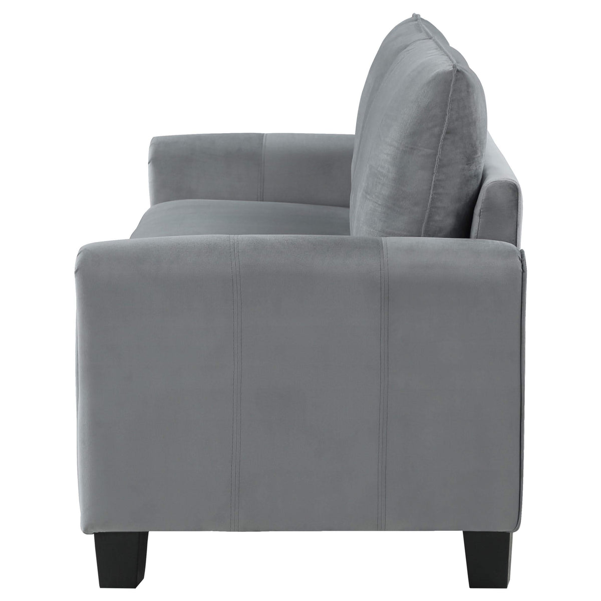 Sofá tapizado Davis con brazos enrollados, gris