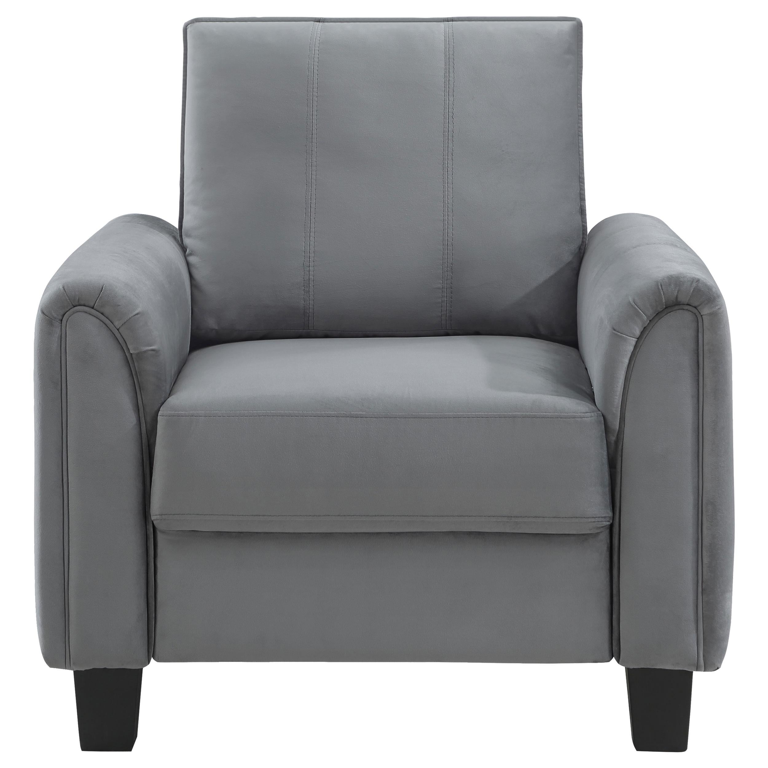 Davis Upholstered Rolled Arm Accent Chair Grey