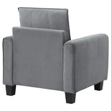 Sillón tapizado Davis con brazos enrollados, color gris
