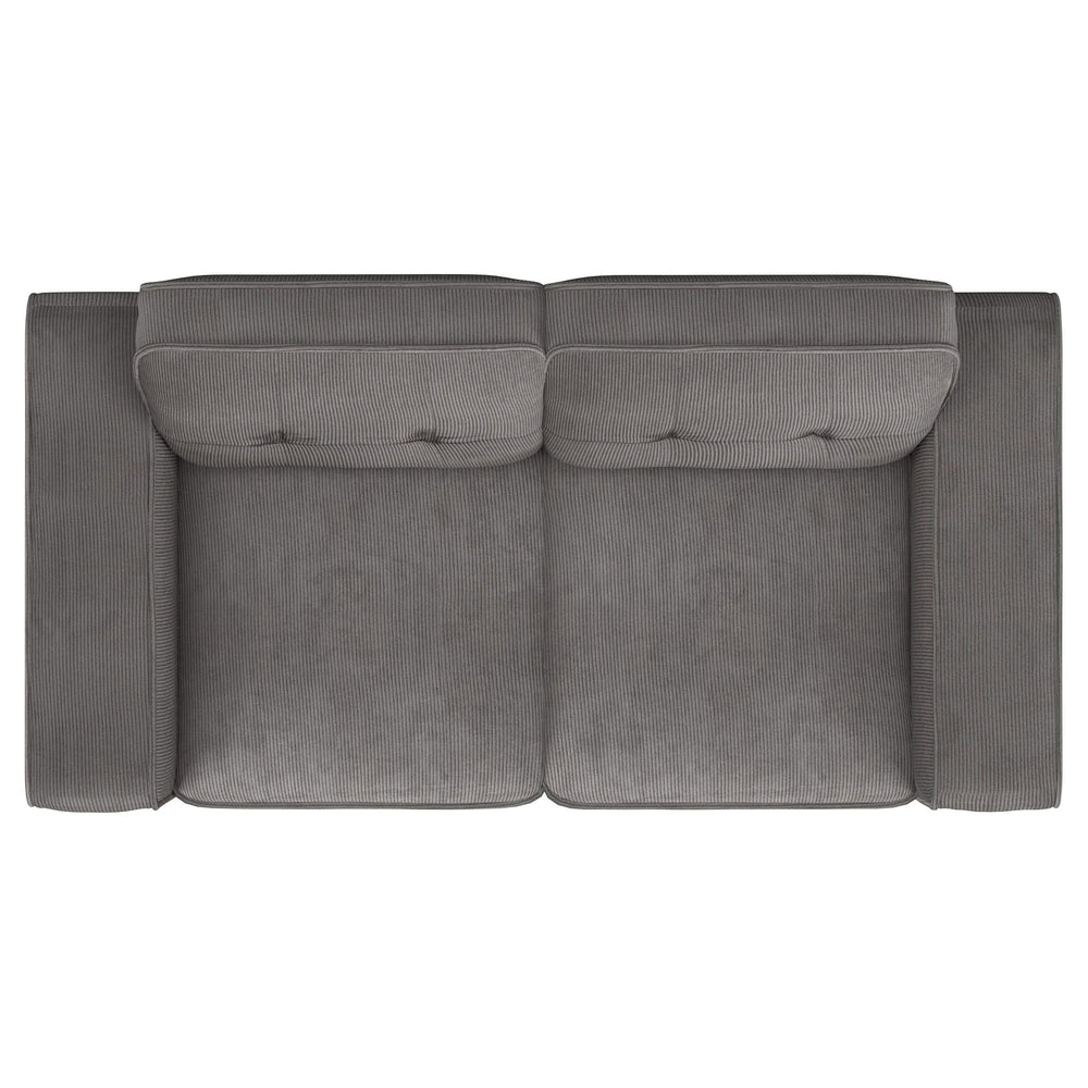 Conjunto de sofá tapizado de 2 piezas con brazos articulados Deerhurst en color carbón