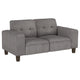 Loveseat tapizado con brazos de riel Deerhurst en color carbón